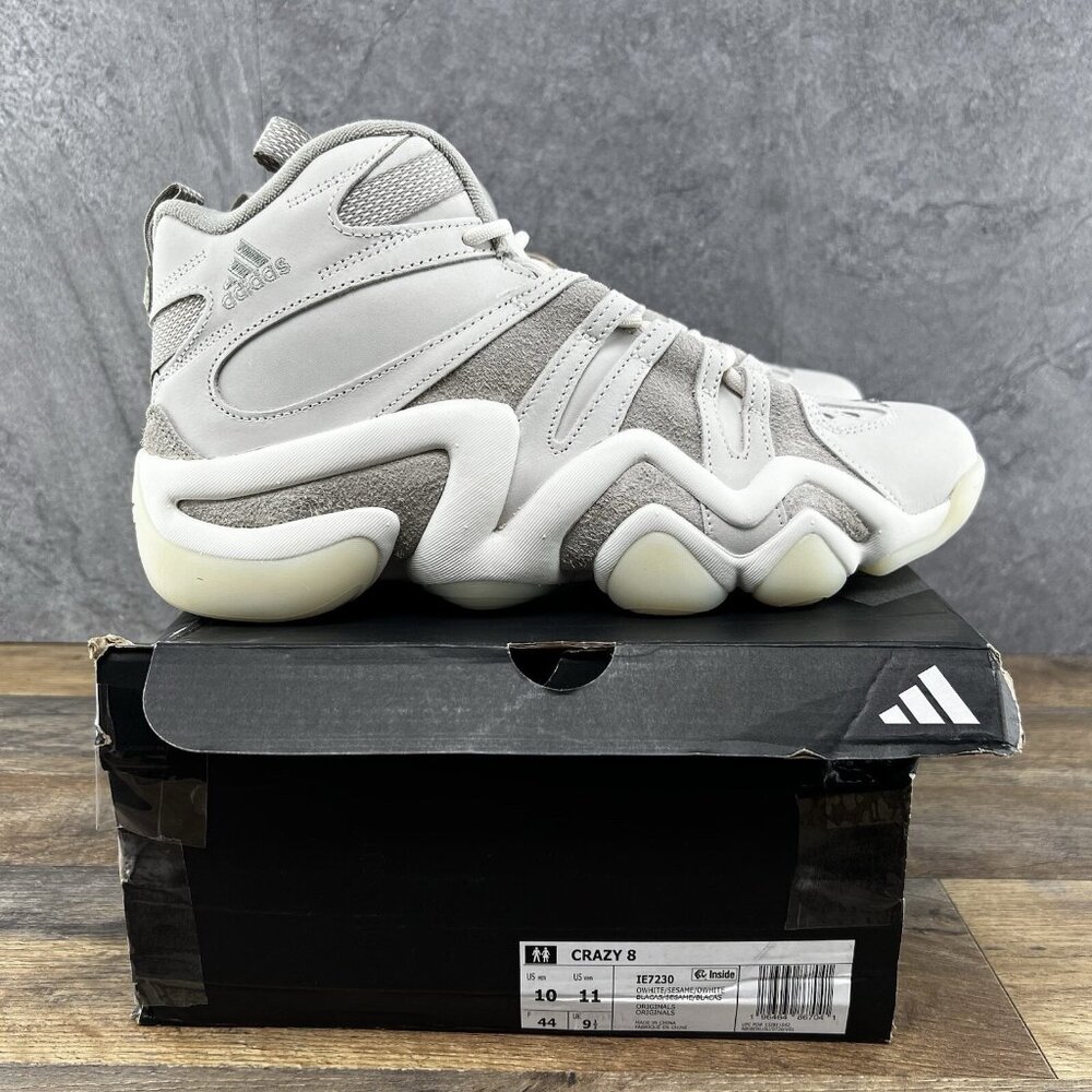 Adidas Crazy 8 Off White Sesame Size 10 Mens Sneakers